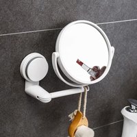 Badezimmerspiegel mit Saugnapf zur Wandmontage, Kosmetikspiegel zur Wandmontage, 360° verstellbar, doppelseitiger Tischspiegel von LLING
