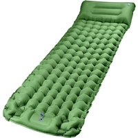 Campingmatratze mit Fußpumpe, 10 cm Dicke automatisch aufblasbare Isomatte, Trekkingmatratze mit Kissen, ultraleichte Luftmatratze, geeignet für von LLING