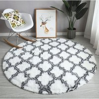 Cosy Basic Runder Weicher Anti-Rutsch Teppich, Waschbarer Flauschiger Langflor Teppich, Dekoteppich Für Schlafzimmer, Wohnzimmer, Sofa Und Cosy Basic Runder Weicher Anti-Rutsch Teppich, Waschbarer Flauschiger Langflor Teppich, Dekoteppich Für Schlafzimmer, Wohnzimmer, Sofa Und von LLING