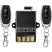 Drahtloser Relaisschalter, 220 V 40 A Relais Drahtloser HF-Schalter für Haushaltsgeräte, Pumpen, Deckenleuchten und Geräte(Schwarzer Fernschalter) von LLING