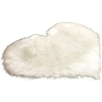 Herzförmiger, rutschfester Schlafzimmerteppich, Kunstwollteppich für Schlafzimmer, weich, flauschig, Plüsch, waschbar, Kissen, Winter- und von LLING