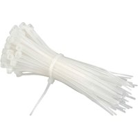 Kabelbinder 150 mm x 3 mm, Kabelbinder, Rilsan-Nylon-Kabelbinder, Kabelbinder 150 mm, weiß, Packung mit 200 Stück von LLING