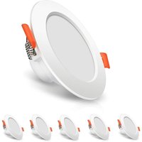LED Einbaustrahler, 8W Deckenstrahler 6er Set, 700LM Einbaustrahler, IP44 Einbaustrahler 3000K AC85-265V, Deckenleuchte für Badezimmer Wohnzimmer von LLING