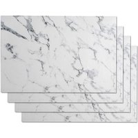 Marmor-Tischsets für Esstisch, 4er-Set, wasserdichte Marmor-Tischsets für Küchentisch, leicht zu reinigende PVC-Tischsets für Esszimmer und Büro, weiß Marmor-Tischsets für Esstisch, 4er-Set, wasserdichte Marmor-Tischsets für Küchentisch, leicht zu reinigende PVC-Tischsets für Esszimmer und Büro, weiß von LLING