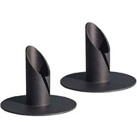 Metall Kerzenhalter für Spitzkerzen Tischkerzen Geometrischer Kerzenhalter Industriedesign Tischdeko moderne Deko ø 22 mm schwarz 2 Platzsets H6,5 cm von LLING