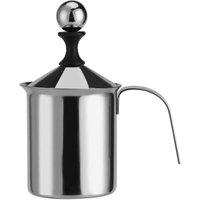 Milchaufschäumer mit Doppelmasche, Kaffee-Milchschaumbecher, Edelstahl, Sahneschaum, Cappuccino-Maker (Fassungsvermögen: 400 ml) von LLING