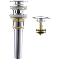 Pop-Up-Abfluss für Waschbecken mit Überlauf, Wasserhahnstopfen mit Siebkorb (Chrom) von LLING