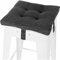 Quadratisches Sitzkissen, superweiches quadratisches Barhocker-Sitzkissen mit Bändern – Einzelkissen, Grau-Schwarz (30 cm),A von LLING