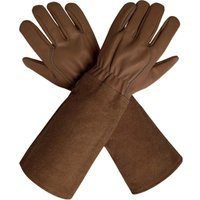 Rosenschnitthandschuhe, Ziegenlederhandschuhe mit extra langen Ärmeln aus Rindsleder für Männer und Frauen, strapazierfähige Gartenhandschuhe zum von LLING