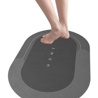 Rutschfeste saugfähige Badematte, Dusch- und Badezimmermatte, rutschfeste Badematte, weiche Badematte, Badezimmermatte (40x60cm, Kreis - Dunkelgrau) von LLING