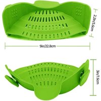 Silikon-Clip-on-Sieb, Clip-on-Küchensieb für Nudeln, Fleisch, Gemüse und Obst, Hitzebeständiges Silikon-Küchensieb, Passt in fast alle Gläser, Rot Silikon-Clip-on-Sieb, Clip-on-Küchensieb für Nudeln, Fleisch, Gemüse und Obst, Hitzebeständiges Silikon-Küchensieb, Passt in fast alle Gläser, Rot von LLING