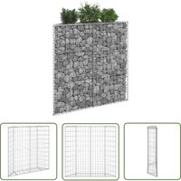 The Living Store Gabionen-Hochbeet Trapezform Verzinkter Stahl 100x20x100 cm - Gabionen-Hochbeet - Steingarten - Stahltank - Gartendeko - Blumenerde von LLING
