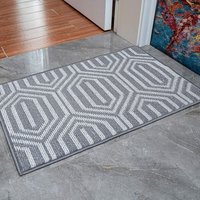 Time Cloister Designs Fußmatte für den Innenbereich, Grau, 50 x 80 cm, mit rutschfester und schmutzabweisender Gummirückseite von LLING