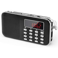 Tragbares AM/FM-Radio, Radio mit Notlicht, Micro-SD/AUX/USB-Unterstützung, wiederaufladbarer 1200-mAh-Akku Tragbares AM/FM-Radio, Radio mit Notlicht, Micro-SD/AUX/USB-Unterstützung, wiederaufladbarer 1200-mAh-Akku von LLING