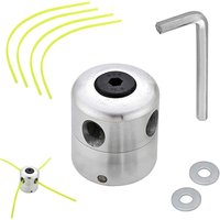 Trimmerkopf aus Aluminium, Universal-Trimmerkopf, Freischneiderkopf mit 4 Nylonfadenköpfen, Doppelspule für Freischneider und Rasentrimmer Trimmerkopf aus Aluminium, Universal-Trimmerkopf, Freischneiderkopf mit 4 Nylonfadenköpfen, Doppelspule für Freischneider und Rasentrimmer von LLING