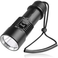 Unterwasser-Taschenlampe, XHP70 5000 Lumen Tauch-Taschenlampe mit 3 Beleuchtungsmodi, 200 Fuß Unterwasserlicht, IPX8 Gerätetauchen (Schwarz) - von LLING