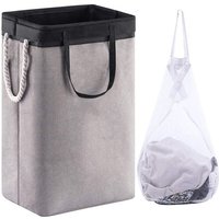 Wäschekorb mit Deckelgriffen und faltbaren Regalen mit integriertem Einsatz für Schlafzimmer, Wohnheim, Spielzeug, Kleideraufbewahrung, 41 x 31 x 60 von LLING