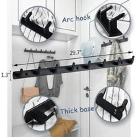 Wandgarderobe mit 8 Handtuchhaken, 75,9 x 3,3 cm, moderner schwarzer Kleiderständer zum Aufhängen für Eingangsbereich und Badezimmer (8 Haken) von LLING