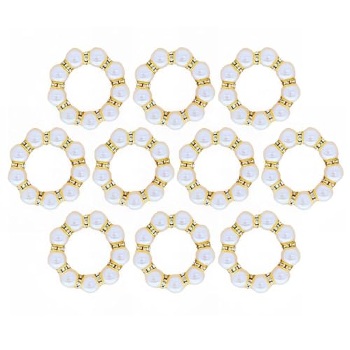10pcs Perlen Imitierten Perlen Weiße Strasssteine ​​Halter Für Elegante Hochzeits Und Heimdinnerpartys Perlen Servietten Schnallen Schnallen von LLINthy