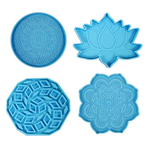 4pcs Epoxidharzform Runde Tasse Matte Becher Kissen Silikonform Ornamente Hausdekoration Gusswerkzeuge Tasse Matte Form von LLINthy