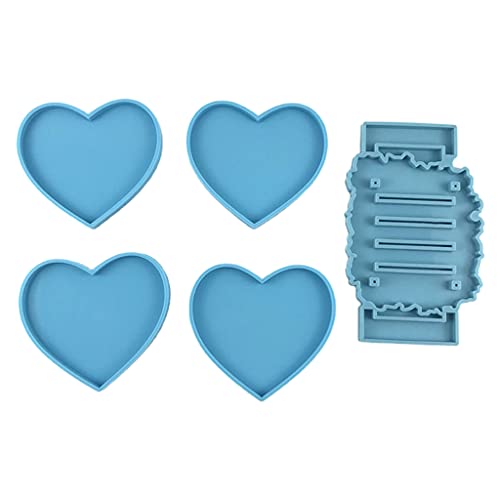 5 PCs Lieben Herzförmige Untersetzer Epoxidharzform Tasse Matte Guss Silikonform von LLINthy