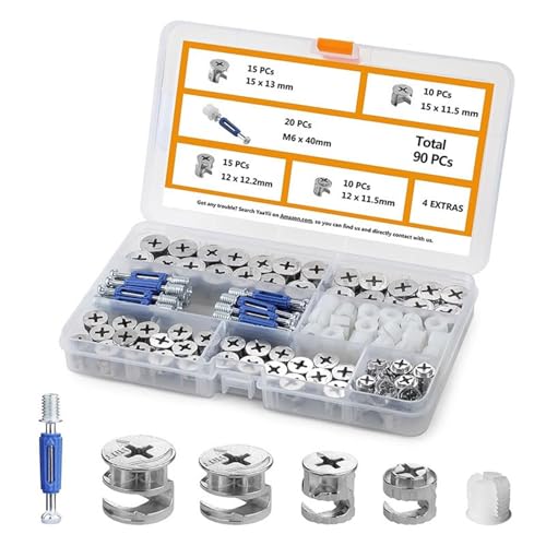 90pcs 3 In 1 Möbel Die Cams Lock Lock Rad Mit Blauem Dübel Voreinsetzte Bolzen Fastener Sortiment Möbel Cams Lock Befestigungselemente 90pcs 3 In 1 Möbel Die Cams Lock Lock Rad Mit Blauem Dübel Voreinsetzte Bolzen Fastener Sortiment Möbel Cams Lock Befestigungselemente von LLINthy