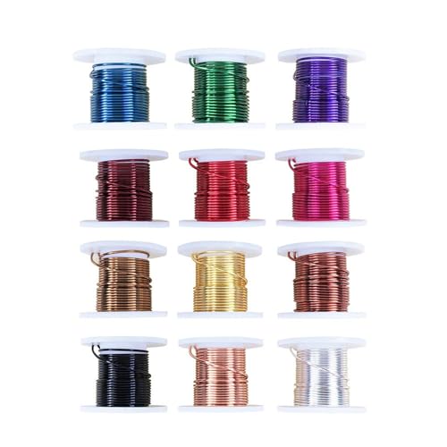 LLINthy Anodiertes Messingdraht 12 Gauge Weich Und Lebendig Farbig Für Skulption Und Schmuck Und 12 Roll Sortiment Mandalas Craft Drähte LLINthy Anodiertes Messingdraht 12 Gauge Weich Und Lebendig Farbig Für Skulption Und Schmuck Und 12 Roll Sortiment Mandalas Craft Drähte von LLINthy