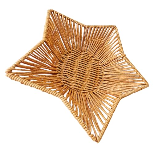 Dekorative Nachahmung Rattan Tablett Esstisch Brotkorb Desktop Lagerbehälter Für Wohnzimmer Oder Büro Verwenden Brotkorb von LLINthy