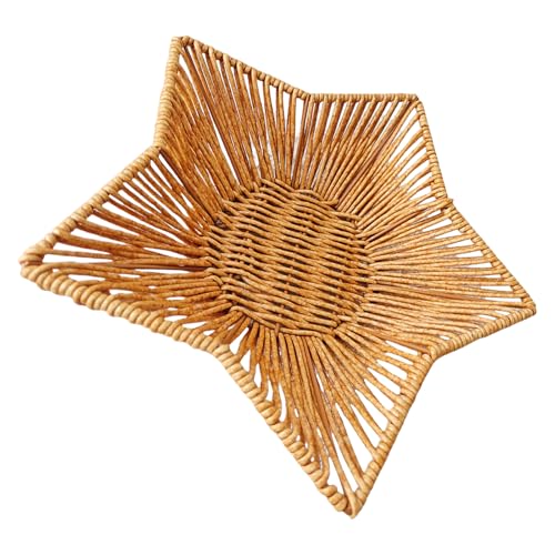 Dekorative Nachahmung Rattan Tablett Esstisch Brotkorb Desktop Lagerbehälter Für Wohnzimmer Oder Büro Verwenden Brotkorb von LLINthy