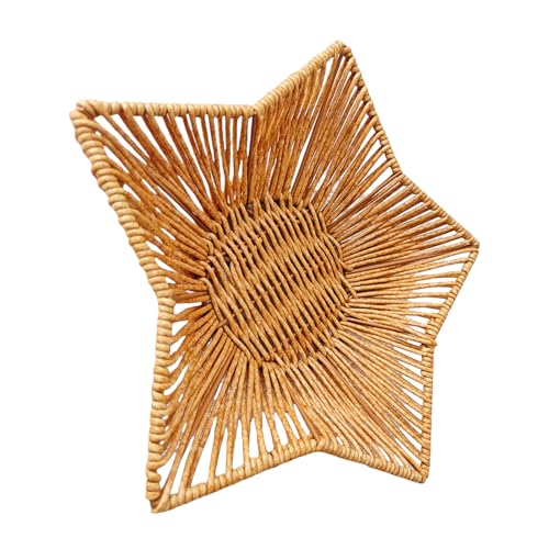 Dekorative Nachahmung Rattan Tablett Esstisch Brotkorb Desktop Lagerbehälter Für Wohnzimmer Oder Büro Verwenden Brotkorb von LLINthy
