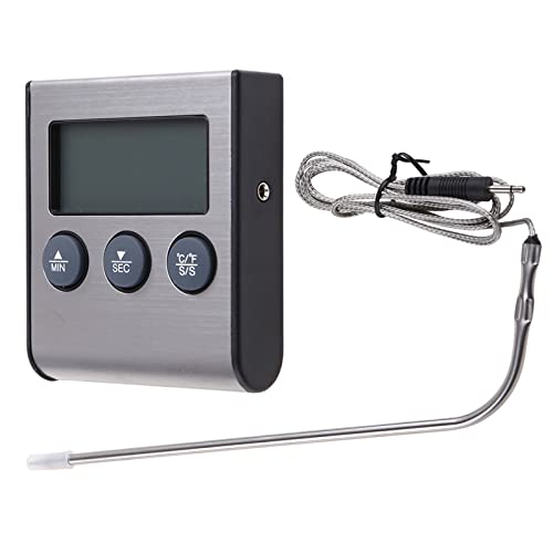 Digitales Küchenthermometer Großer LCD Display Langer Sonde Für Grill Ofen Lebensmittel Fleisch Kochtemperatur Alarm Timer BBQ Thermometer WiFi Smartphon von LLINthy