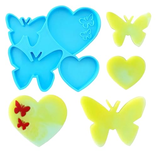 Flexible Silikonform Einfach Zu Bedienende Herz Schmetterling Ohrringe Die Formen Wiederverwendbares Epoxidform Für Schmuck Machen Die Schlüsselbund Anhängerform Machen von LLINthy