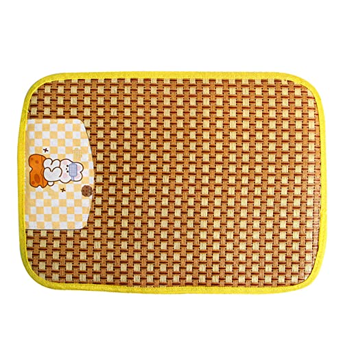 Hunde Katze Kühlmatte Selbstkühles Bett Weiche Pads Natural Rattans Sofa Liege Nicht Schlupf Haustier Matratze Für Sommernickermatte Für Hunde Kisten Kleine Medum Große Outdoor Bett Pads Katzen Katzen von LLINthy