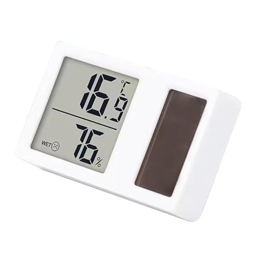 Hygrometer Solar Power Desktop Temperatur Feuchtigkeitsmessung Messgerät Für Innenraum Babyzimmer Office LCD Feuchtigkeitsmessgerät von LLINthy
