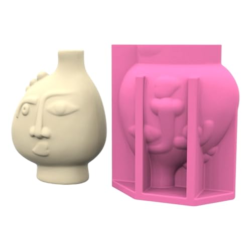 Kreative Vase Formen Silikon Crafting Formen Abstrakte Gesichtsform Ideal Für Betonblumtöpfe Und Künstlerische Stifthalter Abstrakte Gesichtsvase Form von LLINthy