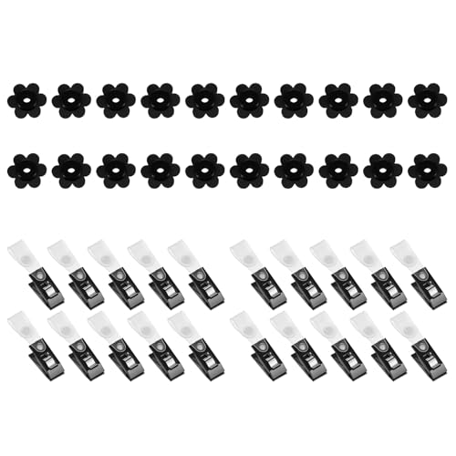 LLINthy 20 Stücke Garten Fahnenmast Zubehör Für Sichere Flags Zeigen Kleine Flaggenhalter Clips Und Pflaumenblütenstopper von LLINthy