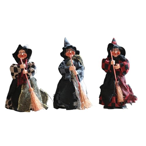 LLINthy 3pcs Festival Hexenfigur Ornament Stoffbesen Zauberer Figur Dekoration Für Mantels Fenster Urlaub Party Hexenhut LLINthy 3pcs Festival Hexenfigur Ornament Stoffbesen Zauberer Figur Dekoration Für Mantels Fenster Urlaub Party Hexenhut von LLINthy