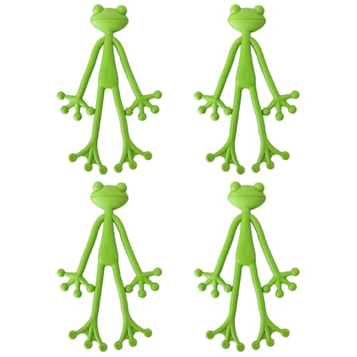 LLINthy 4PCS Green Frogs Pflanzenunterstützungsform Formstammhalter Stützhalter Für Kleine Topffrösche Pflanzenständer von LLINthy