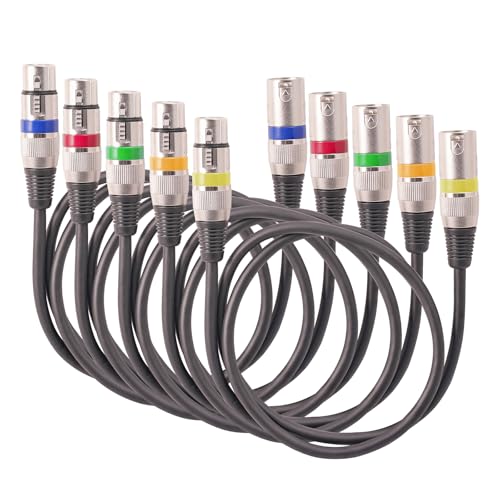 LLINthy 5pieces Anti Tangling XLR Kabel 3Pin XLR Männlich Bis Weiblich Ausbalanciert LLINthy 5pieces Anti Tangling XLR Kabel 3Pin XLR Männlich Bis Weiblich Ausbalanciert von LLINthy