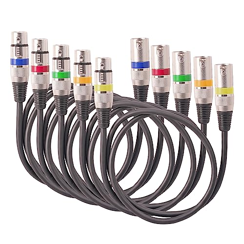 LLINthy 5pieces Anti Tangling XLR Kabel 3Pin XLR Männlich Bis Weiblich Ausbalanciert LLINthy 5pieces Anti Tangling XLR Kabel 3Pin XLR Männlich Bis Weiblich Ausbalanciert von LLINthy