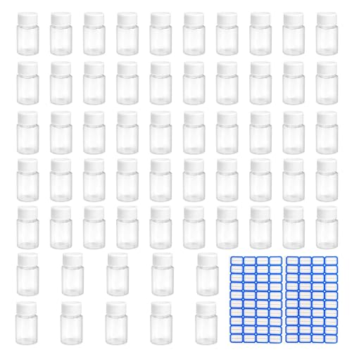 LLINthy 60 Stück auslaufsichere Aufbewahrungsbehälter, 15 ml, wiederverwendbare Flaschen mit Deckel, transparente Lotionspenderflaschen LLINthy 60 Stück auslaufsichere Aufbewahrungsbehälter, 15 ml, wiederverwendbare Flaschen mit Deckel, transparente Lotionspenderflaschen von LLINthy