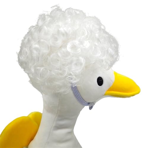 LLINthy Bequeme Haustier Perücken Gänse Kopfbedeckungshaarstück Afros Design Headcover Für Alle Größe Und Festivalanlass Perücken Kostümzubehör von LLINthy
