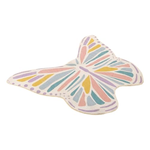 LLINthy Einfache spezielle Form Schmetterling Imitation Kaschmir Teppich Schlafzimmer Nachttisch Decke Garderobe Bodenmatten rutschfeste Decke von LLINthy