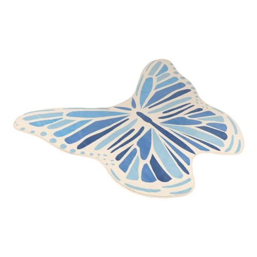 LLINthy Einfache spezielle Form Schmetterling Imitation Kaschmir Teppich Schlafzimmer Nachttisch Decke Garderobe Bodenmatten rutschfeste Decke von LLINthy