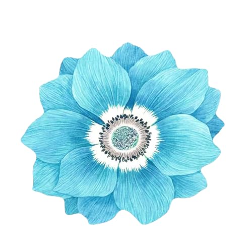 LLINthy Elegante Blumenmuster Matte 80x80 cm Bodenteppich Weicher Und Sicherer Polyester Fläche Teppich Für Innenräume. von LLINthy