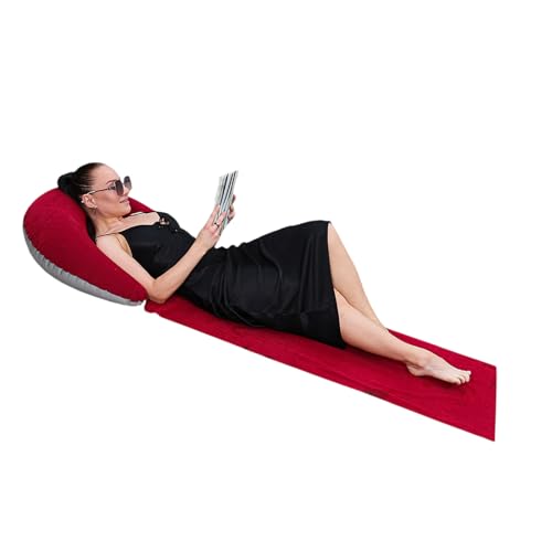 LLINthy Ergonomisch Aufblasbarer Strandstuhl Mit Kopfstütze Luftbett Reise Matratze Für Campingdesign Von Pool Camping Aufblasbare Liege Mit Kopfruhe von LLINthy