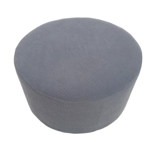 LLINthy Faltenfreier, elastischer Schonbezug für runde Ottoman-Fußhocker in klassischen Multifunktions-Designs von LLINthy