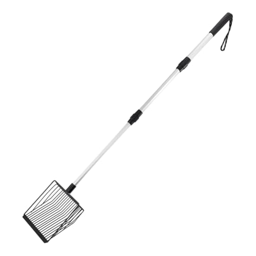 LLINthy Hühnerstrauder Schaufel Mit Schaufel Teleskopgriff Metallschaufel Hohl Poop Sifter Ergonomischer Metallgriff Allzweck Livestockabfallentferner von LLINthy