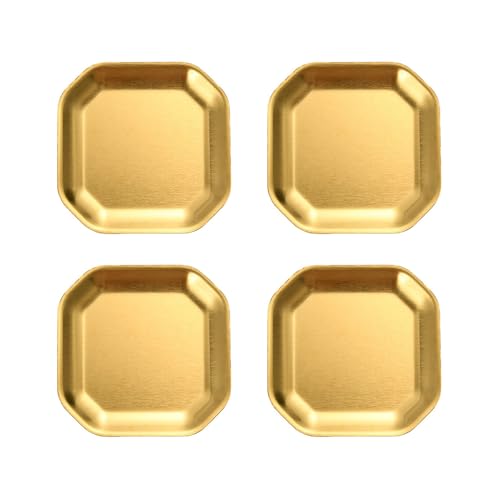 LLINthy Packung Mit 4 Unverwechselbaren Gold/Silber Edelstahl Tellern Verschiedener Geschirr Für Hauscamping Und Freien Mit Tragbaren Campinggerichten Freien LLINthy Packung Mit 4 Unverwechselbaren Gold/Silber Edelstahl Tellern Verschiedener Geschirr Für Hauscamping Und Freien Mit Tragbaren Campinggerichten Freien von LLINthy