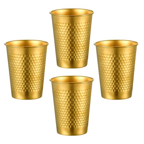 LLINthy Set Von 4 Stapelbaren Edelstahl Bierbecher Kaffee Becher Kaltes Wassergläser Gehämmert Texturgetränkswaren Für Milch Kinderbecher LLINthy Set Von 4 Stapelbaren Edelstahl Bierbecher Kaffee Becher Kaltes Wassergläser Gehämmert Texturgetränkswaren Für Milch Kinderbecher von LLINthy